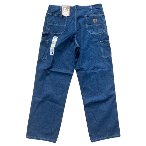 Carhartt Loose Fit Original Dungaree Denim Jeans Work Pants Darkstone Size 40x32